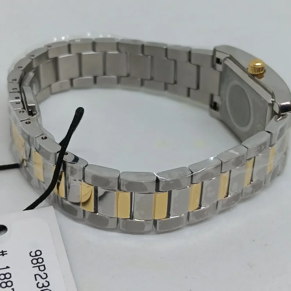 Bulova 98P230 Women's 21mm x 33mm Diamond Dial Two Tone S/Steel Tank Watch - Picture 7 of 11